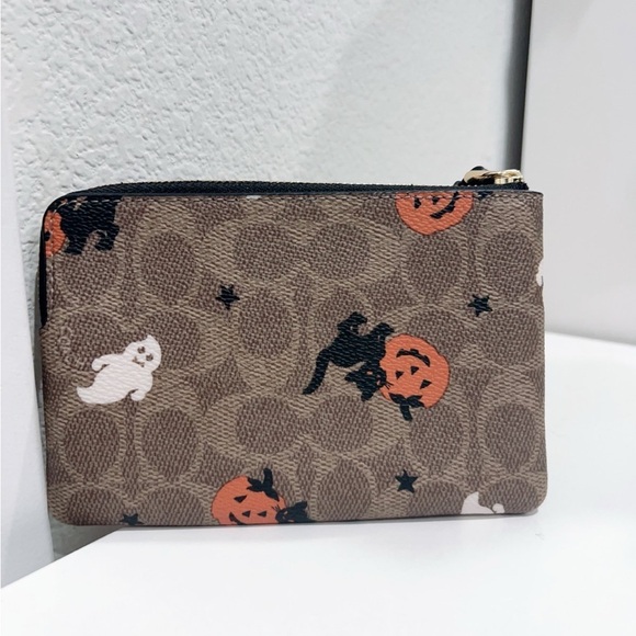 🎃👻 🐈⬛ Coach Signature Halloween Wristlet in Brown and Black - Picture 4 of 4